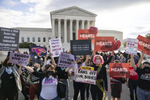 Abortion rights supporters and anti-abortion demonstrators rally outside the U.S. Supreme Court on Nov. 1, 2021. | Drew Angerer/Getty Images